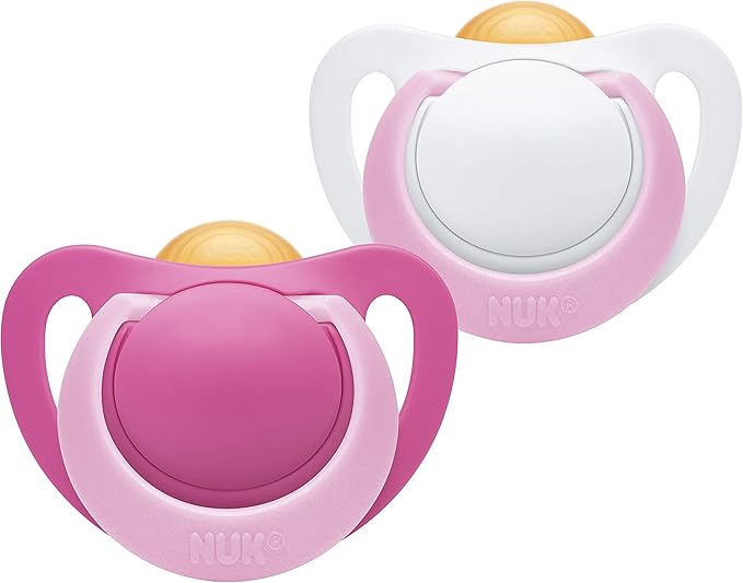 nuk 10171108 genius 乳胶奶嘴,符合口腔形状,不含 bpa,0-6个月,2件