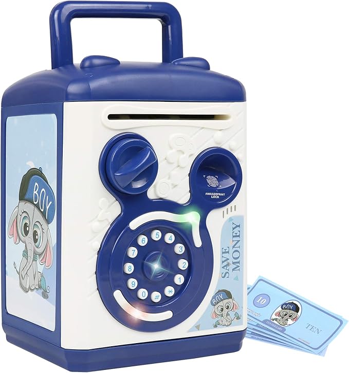 teganplay 儿童电子存钱罐 女孩储蓄罐 迷你 atm 放钱玩具