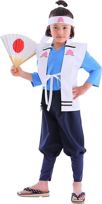 Party City 日式服装角色扮演桃太郎君儿童蓝色 亚马逊中国 玩具