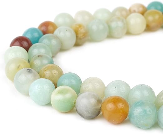 rvg 12 毫米天然天河珠圆形宝石散装亚马逊石玛拉 15.5 英寸(约 39.