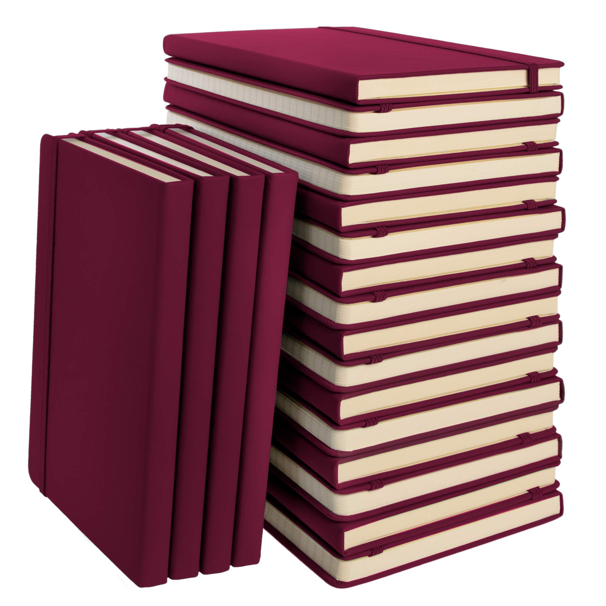Simply Genius (20 packs) A5 hardcover Faux leather diary, women's, men's faux leather diary, Writing diary notebook liner, 192pg line, 5.7" x 8.4" wine color
