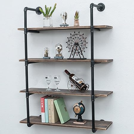 Mbqq 工业铁管架diy 木质91 95 厘米复古收纳书架壁挂架支架3 架收纳袋 Mbqq 价格报价图片