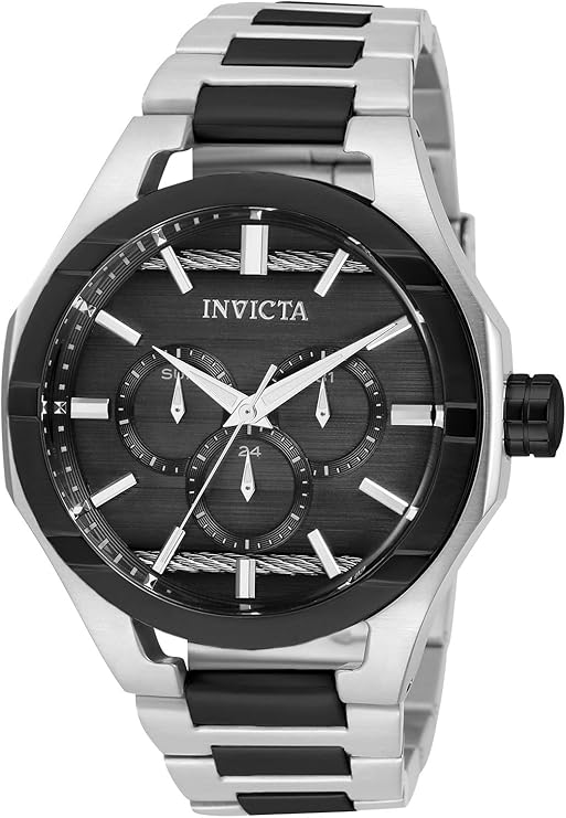 invicta 英弗他 男士 bolt 石英手表不锈钢表带,银色和黑色,26 (型号