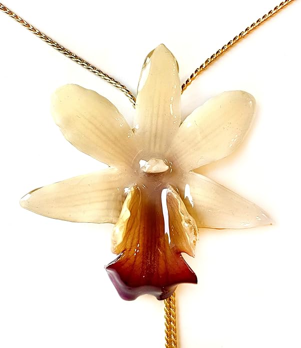 sunne 热带树枝 formosum 兰花首饰 1 颗真花吊坠项链 45.