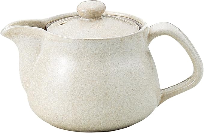 宗峰窯 陶器 白釉民艺壶 万古烧 (附滤茶网) 300毫升 483-19-713