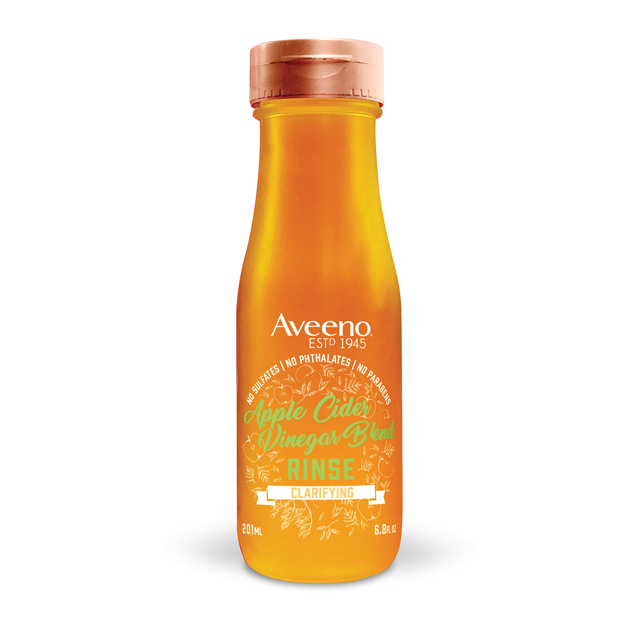 Aveeno Apple cider Vinegar Shampoo, Balanced Shine, Sulfate Free, Mild pH Balanced Hair Treatment for oily or dull hair, preservatives and dyes free, 6.8 Fl oz. (0ml)