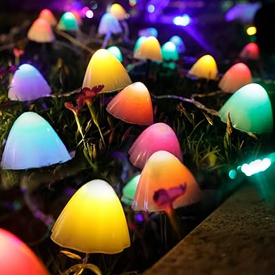 蘑菇太阳能灯(15 件 - 彩色)