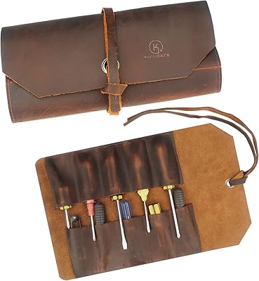 kosibate 工具卷袋,皮革工具 rool up 袋,凿袋/工具扳手卷,便携式木工