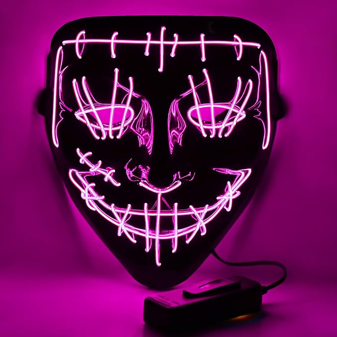 led 万圣节面具,vapcuff 可怕 led 面具 led 发光面具 万圣节净化面具