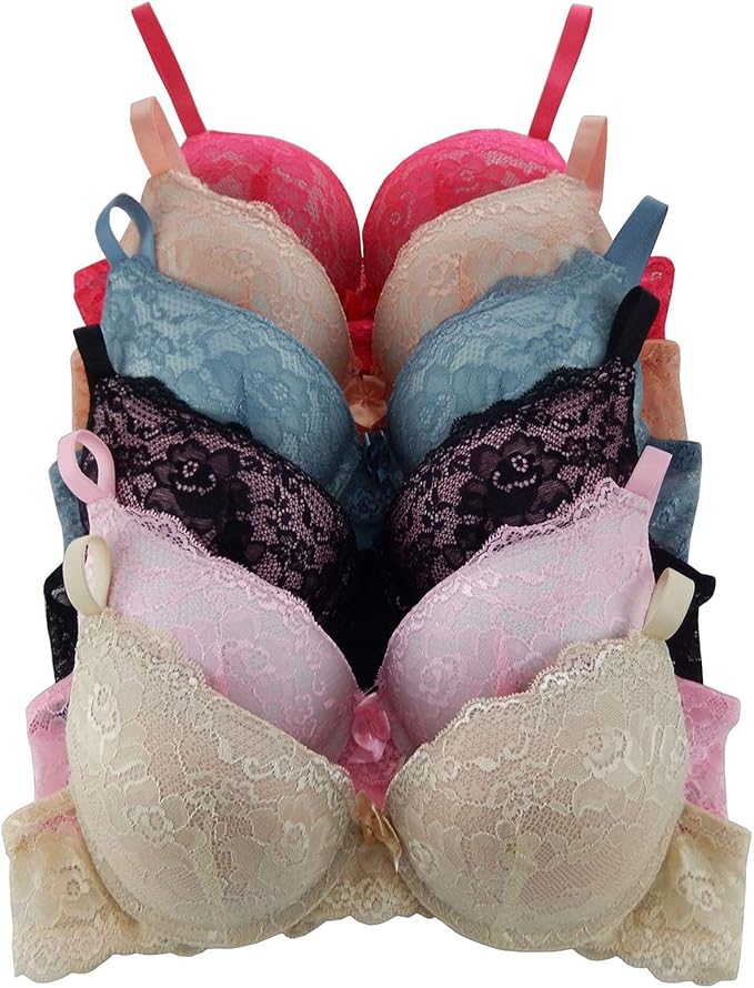 6 件*大提升力量有线增加 2 个罩杯尺寸 t 恤双聚拢文胸