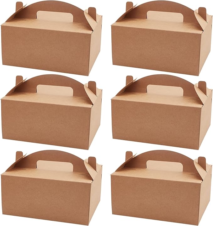nbeads 6 件牛皮纸盒,山墙盒糖果盒派对礼品盒,适合生日派对婚礼,7.