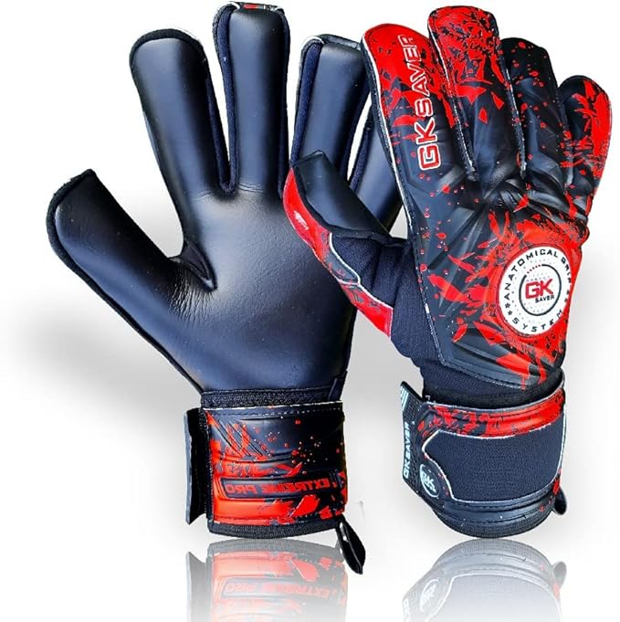 gk saver 足球守门员手套 3d bgr pro 黑色红色专业混合切割守门员