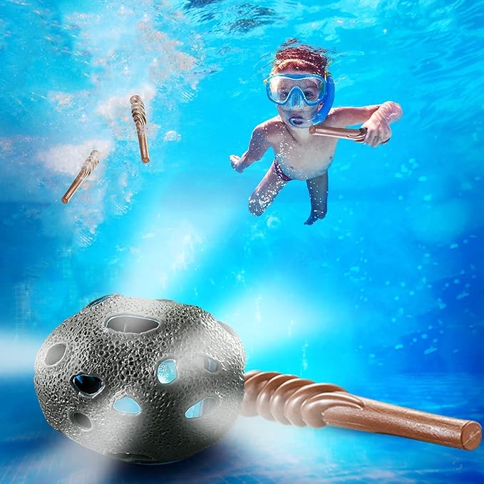 chylldem 亚特兰蒂斯石 - 魔术棒潜水玩具套装,led 水上玩具和泳池