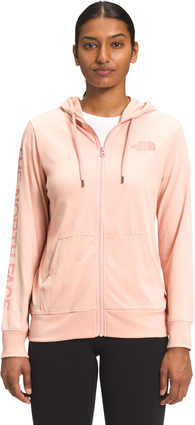 the north face 北面 女式轻质三混纺全拉链帽衫, evening sand pink