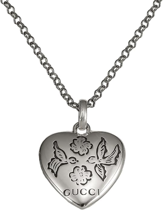 gucci古驰blindforlove银心形吊坠项链455542j8400