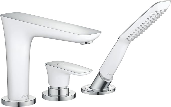 hansgrohe 汉斯格雅 15432400 puravida 3孔盆边安装式浴缸龙头,白色