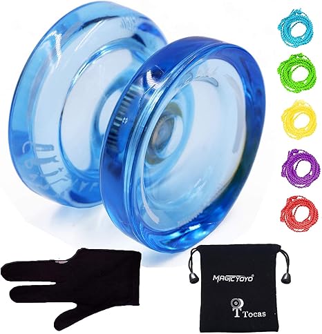 Magicyoyo Yoyo 回弹溜球k2 水晶专业溜溜球儿童初学者礼物带5 根替换溜溜球yoyos 手套袋 蓝色 玩具 亚马逊中国