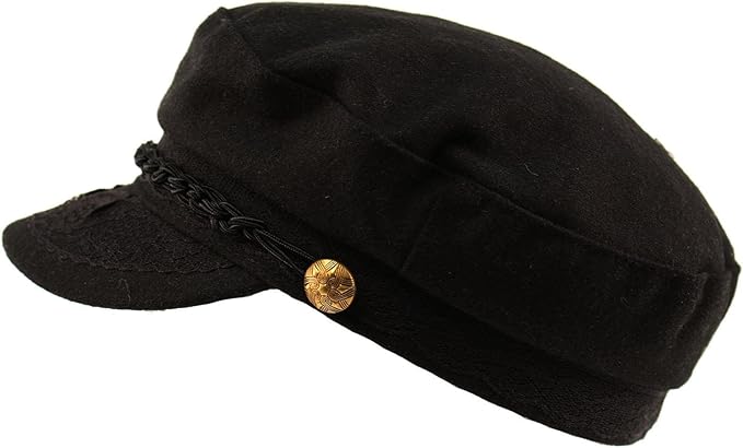 skhatshop男式希腊渔夫水手队冬季羊毛司机帽平帽