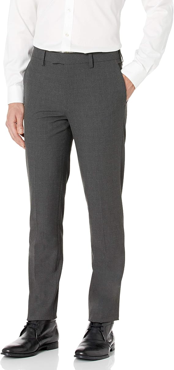 louis raphael 男式修身舒适弹性涤纶粘胶弹力西裤