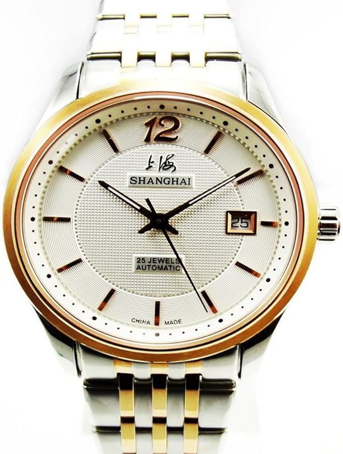 shanghai 上海 经典全钢金圈单日历自动机械表 sh3001r-1