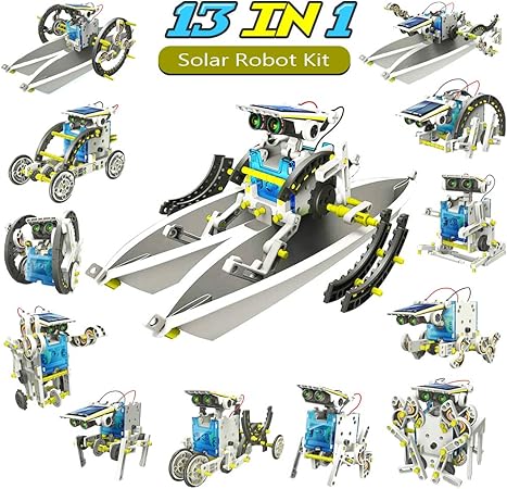 Kidcheer Stem 13 合1 Diy 太阳能机器人玩具科学实验套件 适合8 岁以上儿童 太阳能建筑套装室内户外玩具男孩女孩 玩具 亚马逊中国