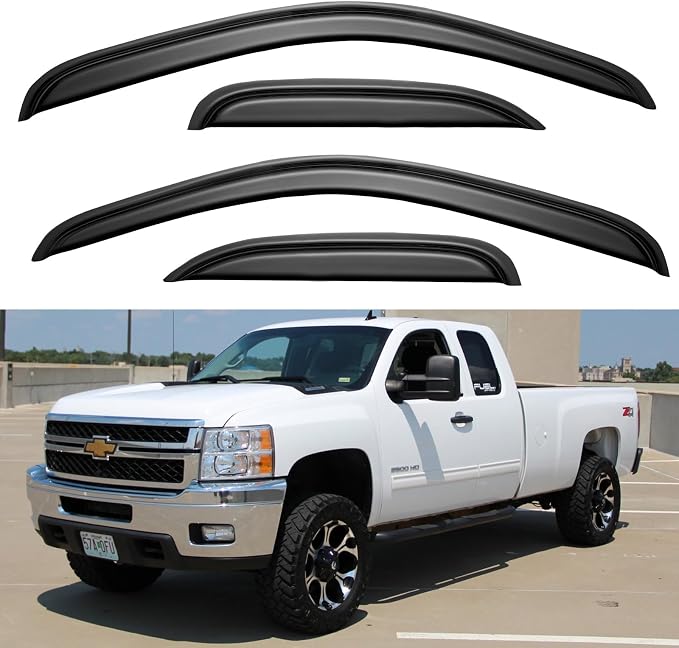 yqautec 车窗防雨罩 适用于 2007-2013 雪佛兰 silverado 和 gmc