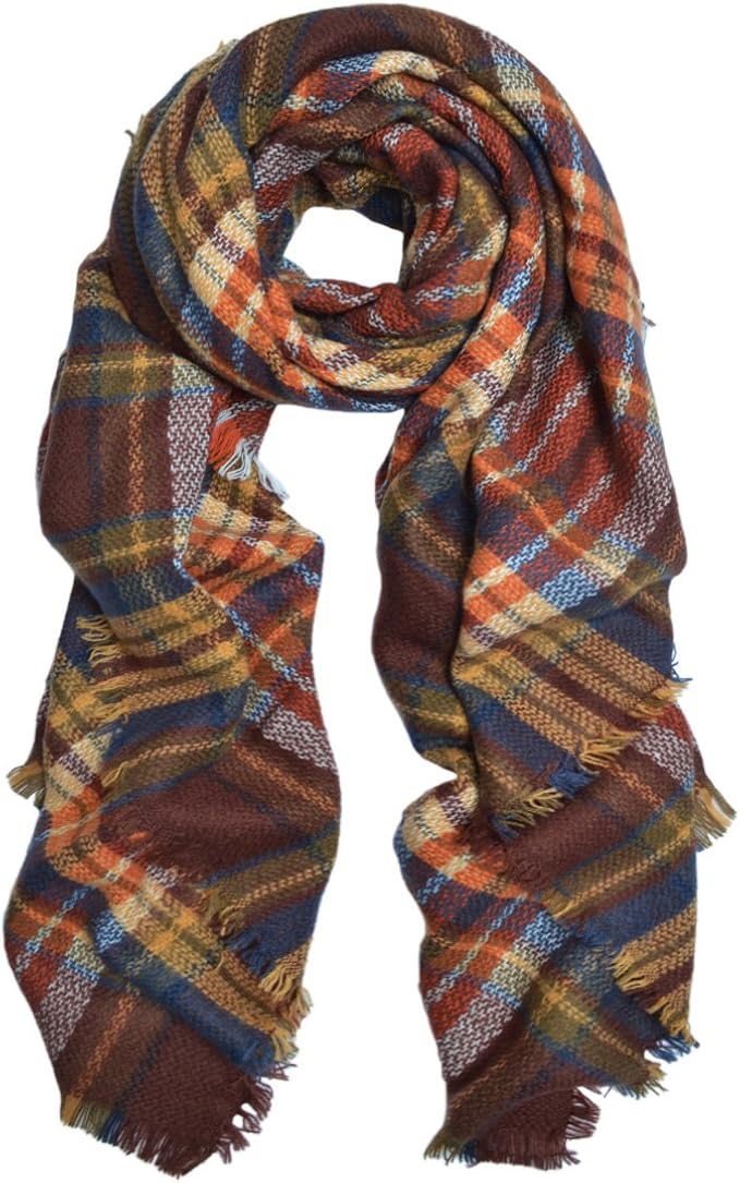 高级冬季大号柔软针织格子方形毛毯围巾披肩