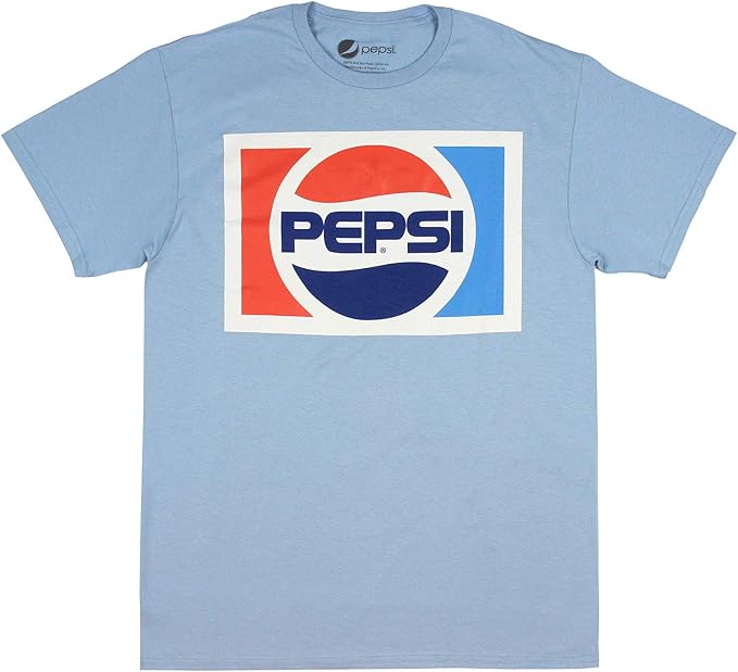 Pepsi 衬衫 经典复古80 年代标志浅蓝色短袖男式t 恤浅蓝色large 42 44 Bioworld 服饰箱包 亚马逊中国