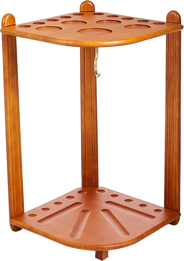 viper 硬木角落地面台球/台球杆架,可容纳 10 根球杆,橡木饰面