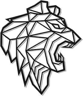 8 厘米几何动物金属墙饰,黑色现代线条艺术用于幼儿园客厅卧室浴室