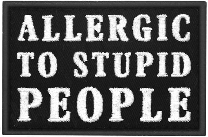 embtao allergic to stupid people patch biker tactical badge 刺绣