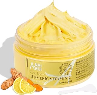 anairui 姜黄维生素 c 粘土面膜,适用于*和黑斑,维生素 c 和 e 粘土