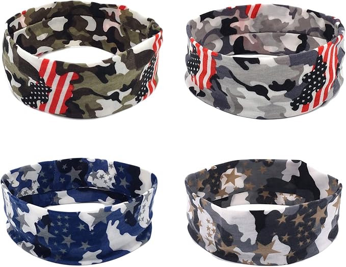 zarsio 男士运动头带 弹性自行车头巾 迷彩头巾 适合跑步,骑自行车