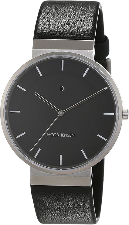jacobjensen男式石英手表模拟显示屏和皮革表带尺寸系列商品编号880
