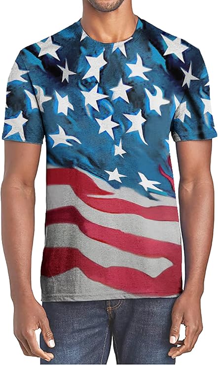 cm-kid 男式美国爱国国旗衬衫 7 月 4 日独立日t恤 美国星星条纹上衣