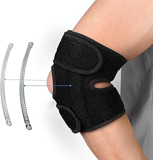 网球肘部护具压缩套适用于*,future way 可调节男女肘部护具,带双弹簧