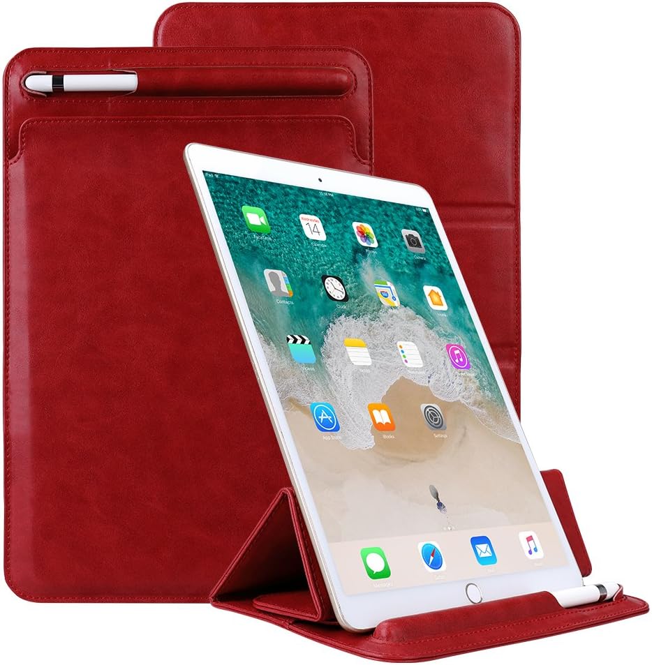 JisoncaseiPad Pro 10.5 保护套，Jisoncase 超薄 PU 皮革保护套三折支架保护套带苹果铅笔触式保护套口袋适用于