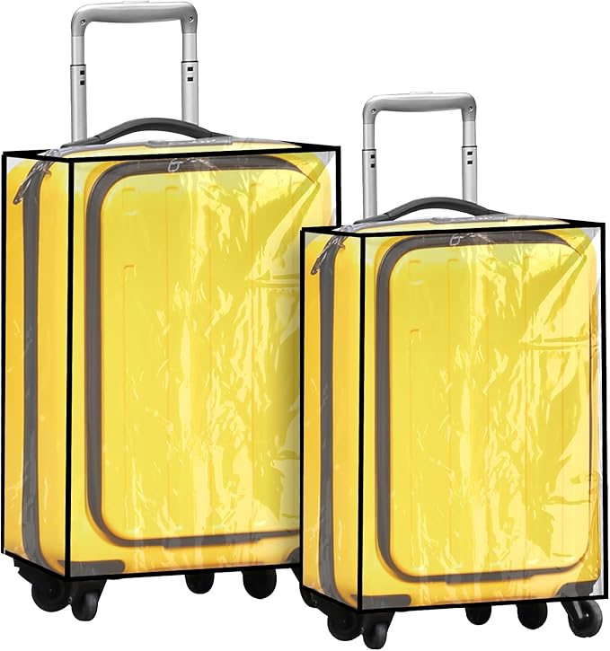 jexine 透明 pvc 行李箱套 2 件大号手提箱保护套透明保护行李箱保护