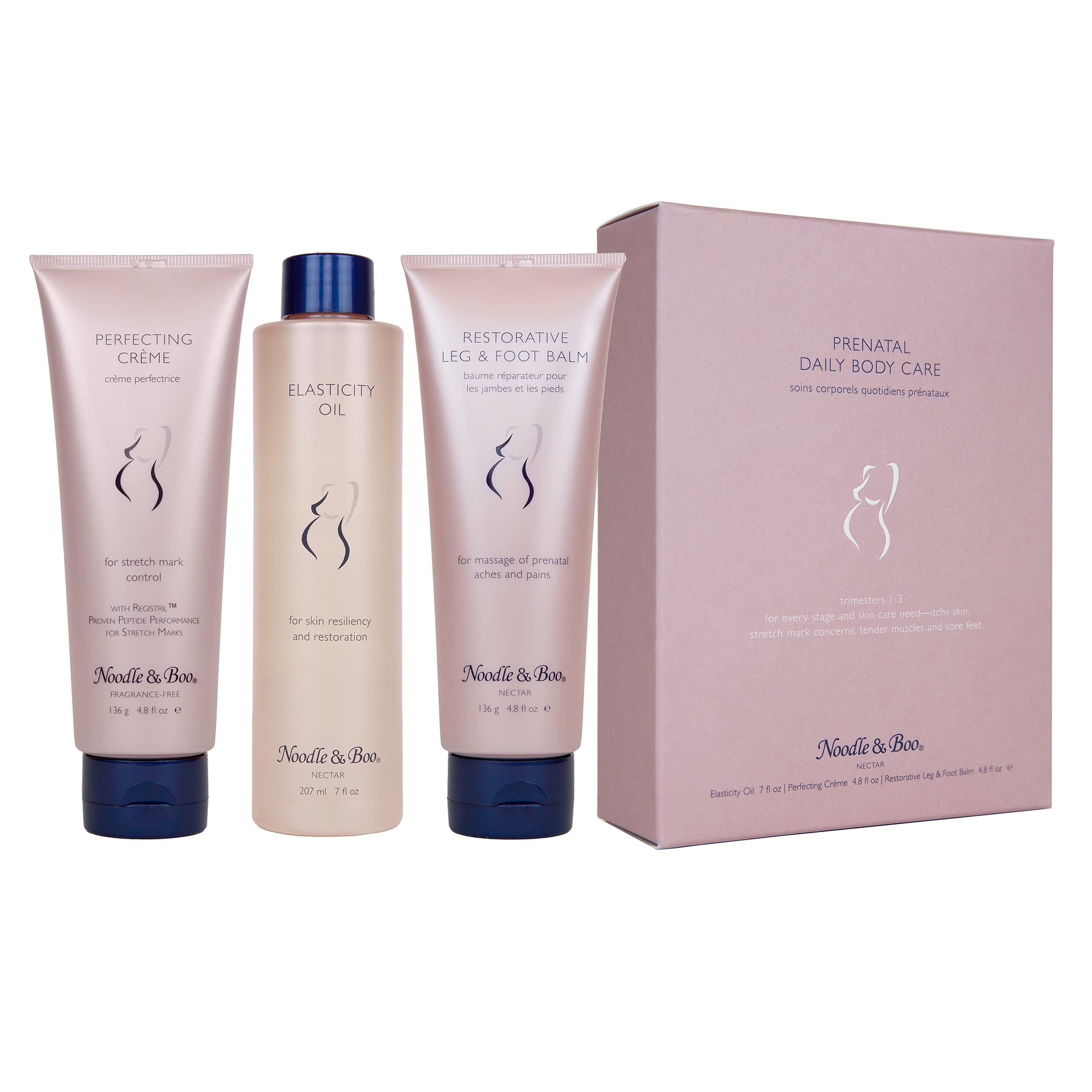 Noodle & Boo Prenatal Daily Body Care Set - Perfect Cream, Elastic Oil, Leg Repair and * Cream,-,6 fl oz