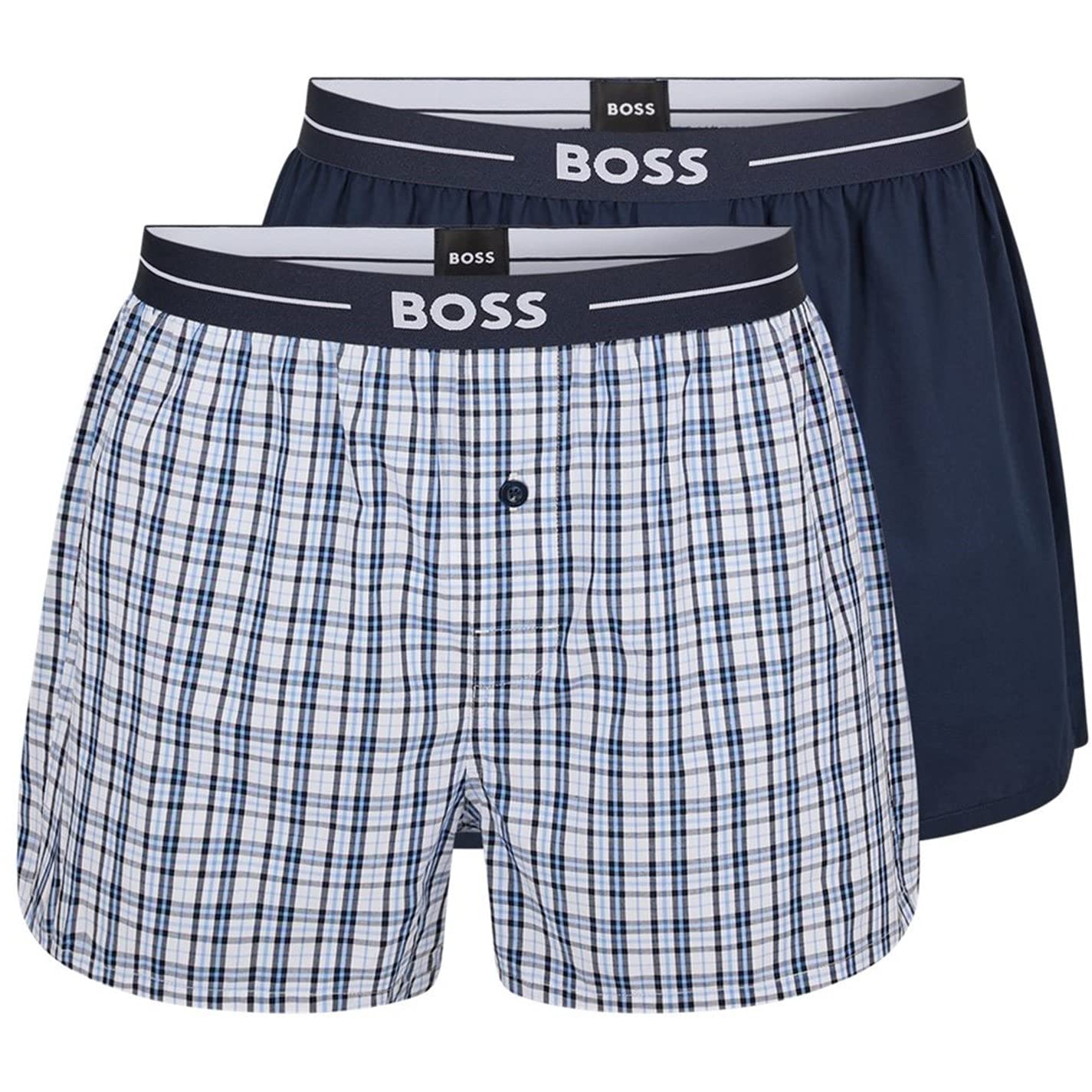 BOSS Men's NOS Boxer EW 2P cotton poplin pajama shorts