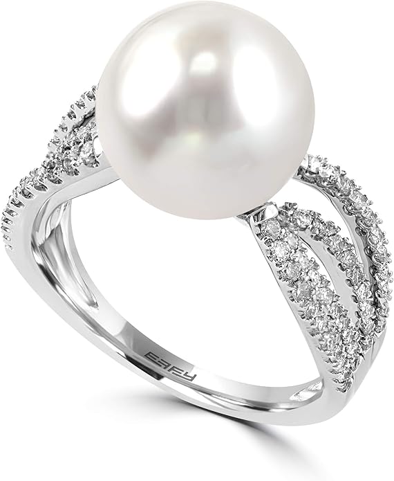 effy 珍珠南海珍珠 (11-12mm) 和钻石(1/2 克拉 t.w.) 戒指