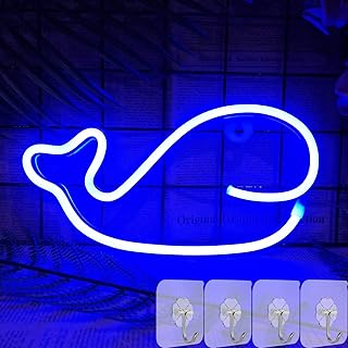 标牌卧室墙壁装饰 led 标志霓虹灯适用于家庭圣诞节生日派对装饰(鲸鱼