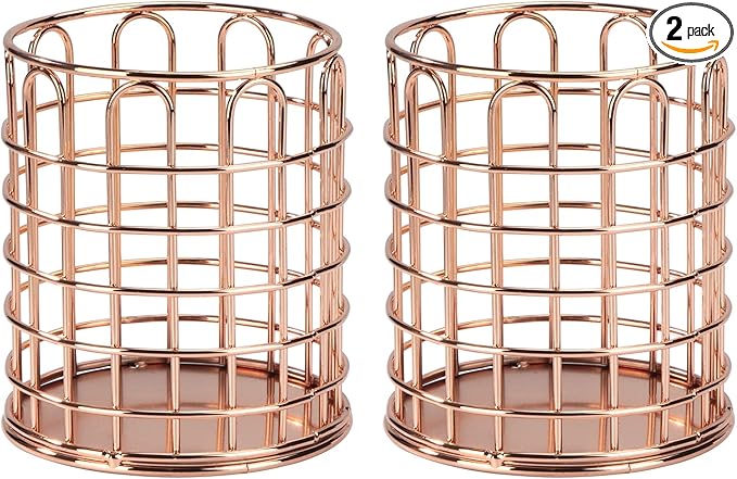 Newellsail 笔架 圆形镂空笔筒 多功能铅笔架 金属笔架 适用于家庭学校办