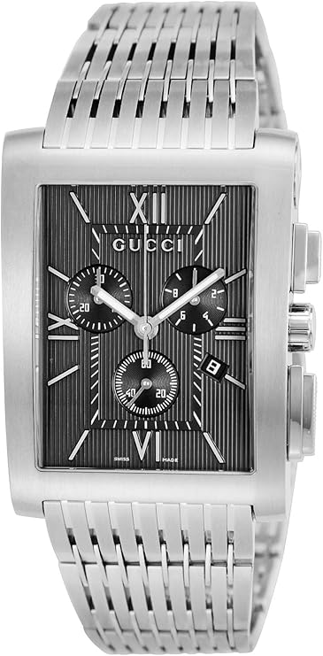 古驰gucci 手表 g-metro 黑色表盘 计时 日期显示 ya086309 男士