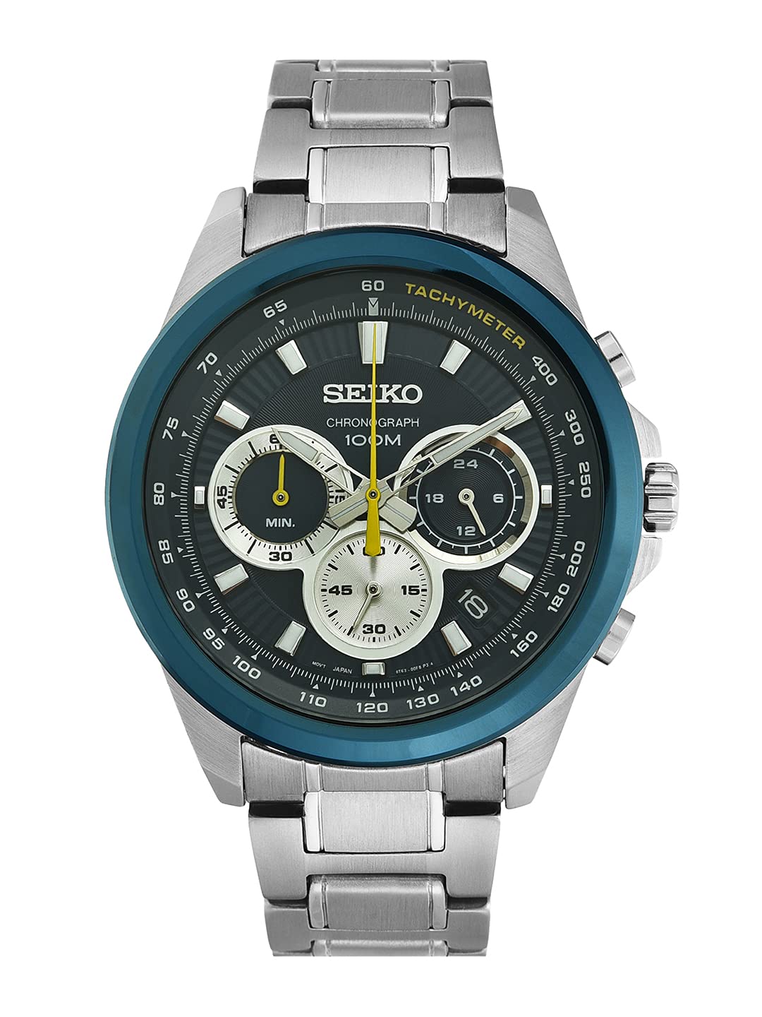 SEIKO Men's Ripped white dial Watch SSB5P