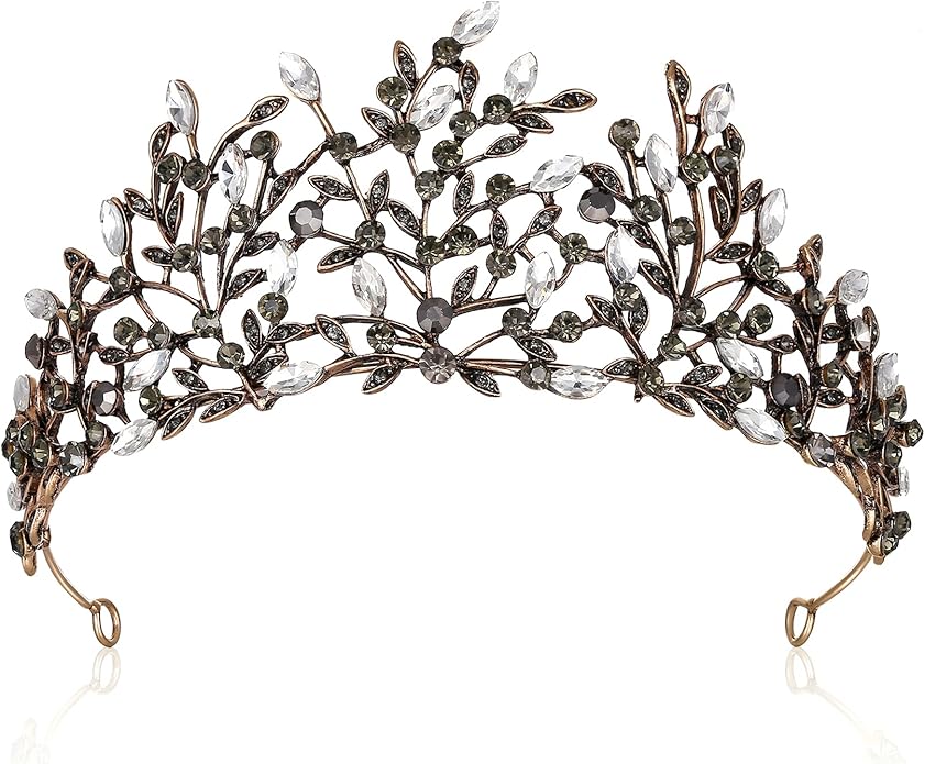 crysdue 复古皇冠女士奥地利水晶女王皇冠头饰适合婚礼成人礼舞会