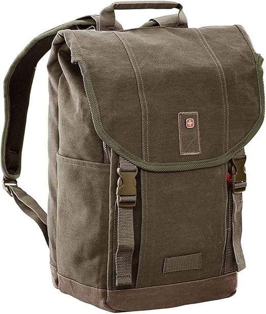 wenger foix 16 英寸笔记本电脑背包,带平板电脑袋 - 橄榄绿