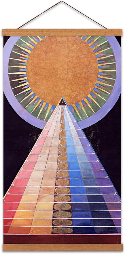 hilma af klint group x 编号 1 altarpiece 抽象艺术印刷画布,磁性