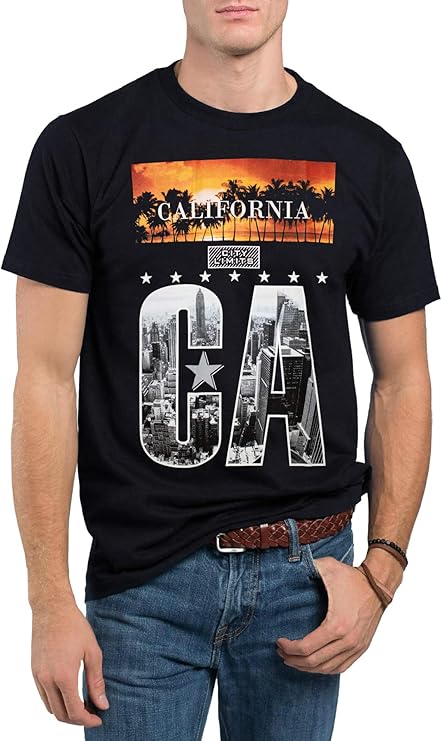 doby 流行加利福尼亚生活复古印花城市图案 t 恤
