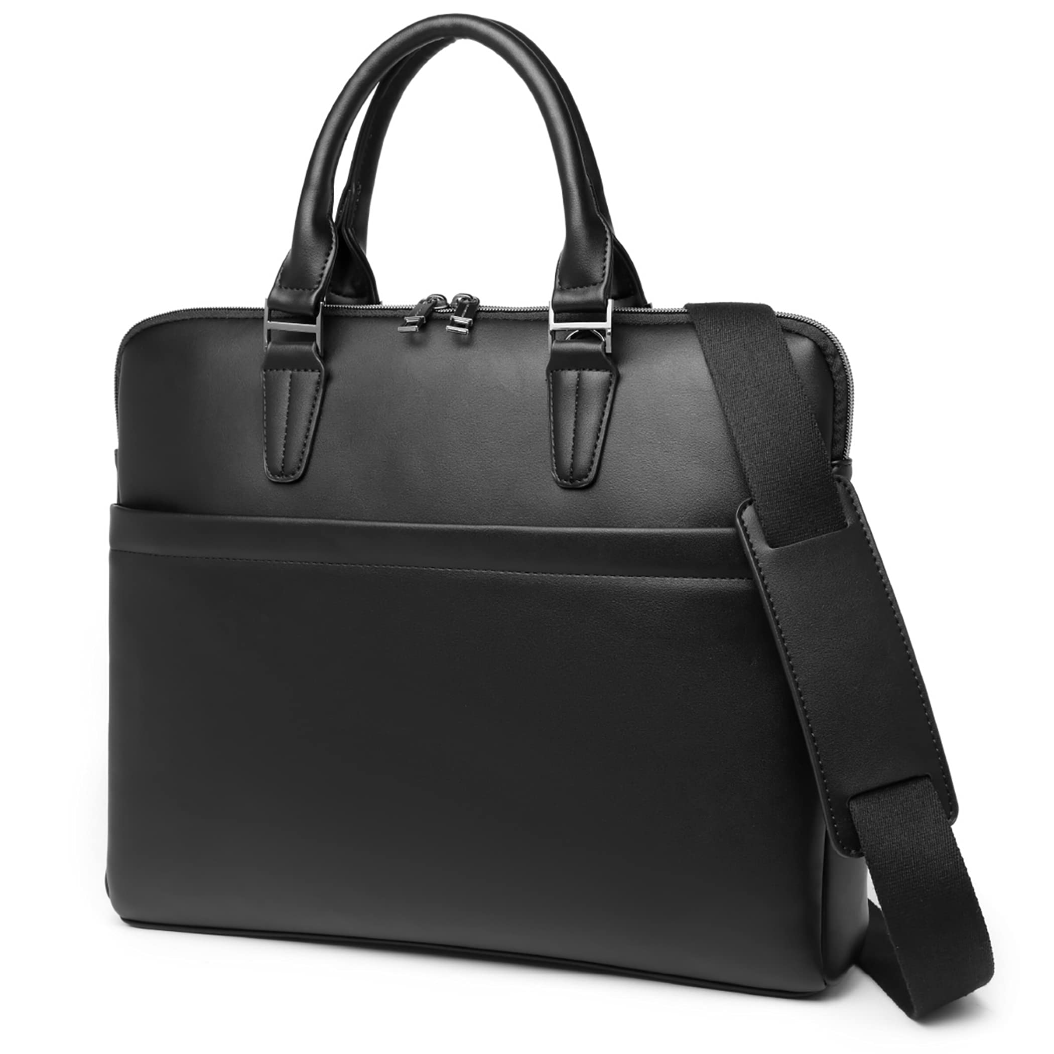 Gussio Italian Interview Bag Men's waterproof wear-resistant PU leather for A4 14-inch computer Business commute 2way Business Bag Tote Shoulder Bag 198031